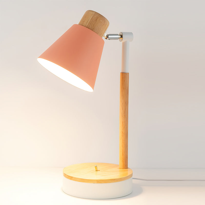 Modern Table Lamp with Wooden Base and Metal Shade – Minimalist Design for Desk or Bedside 12