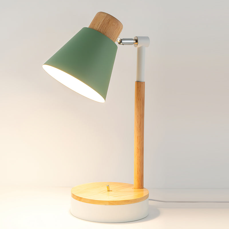 Modern Table Lamp with Wooden Base and Metal Shade – Minimalist Design for Desk or Bedside 10