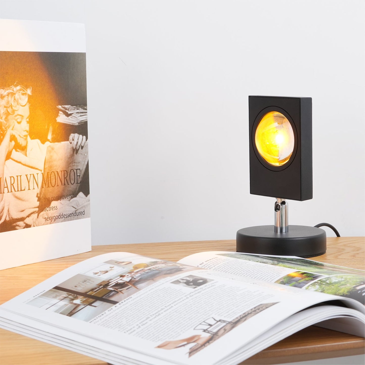Luca Table Lamp – Color Projector with Integrated LED – Black Aluminum Design 3
