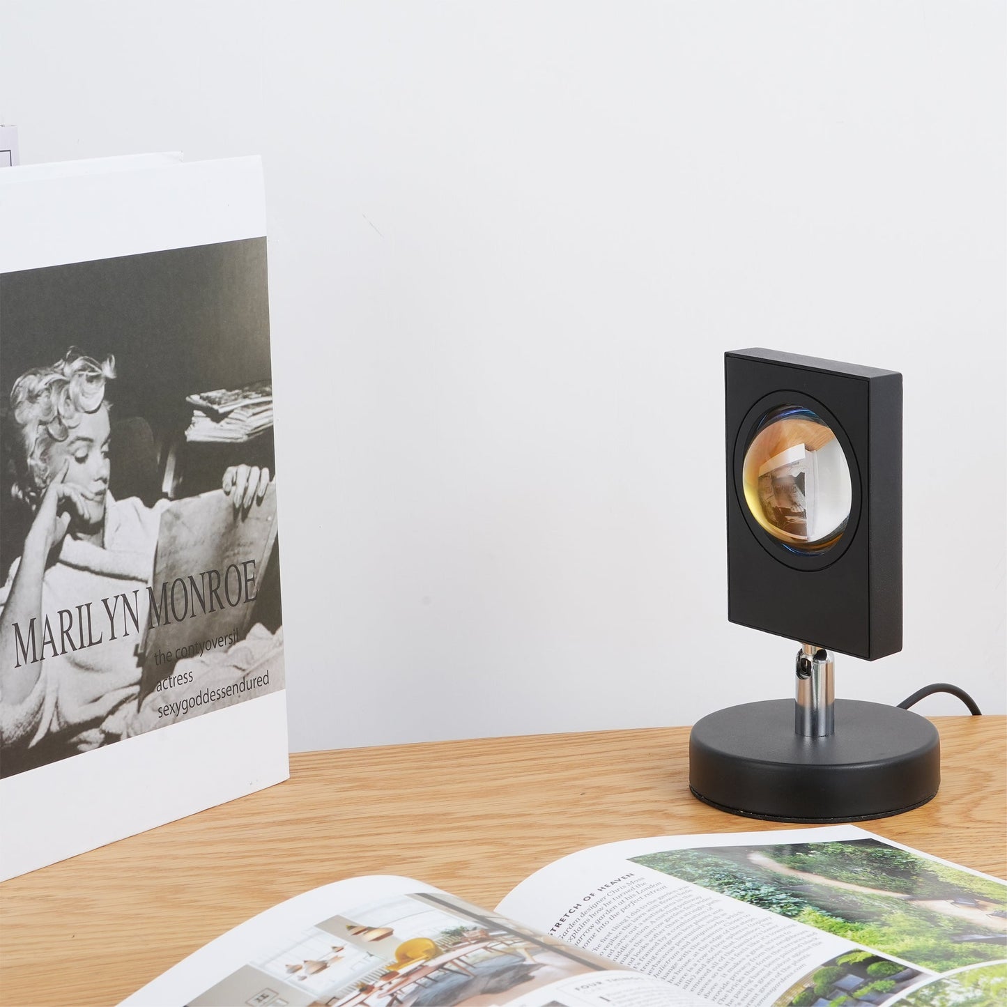 Luca Table Lamp – Color Projector with Integrated LED – Black Aluminum Design 4