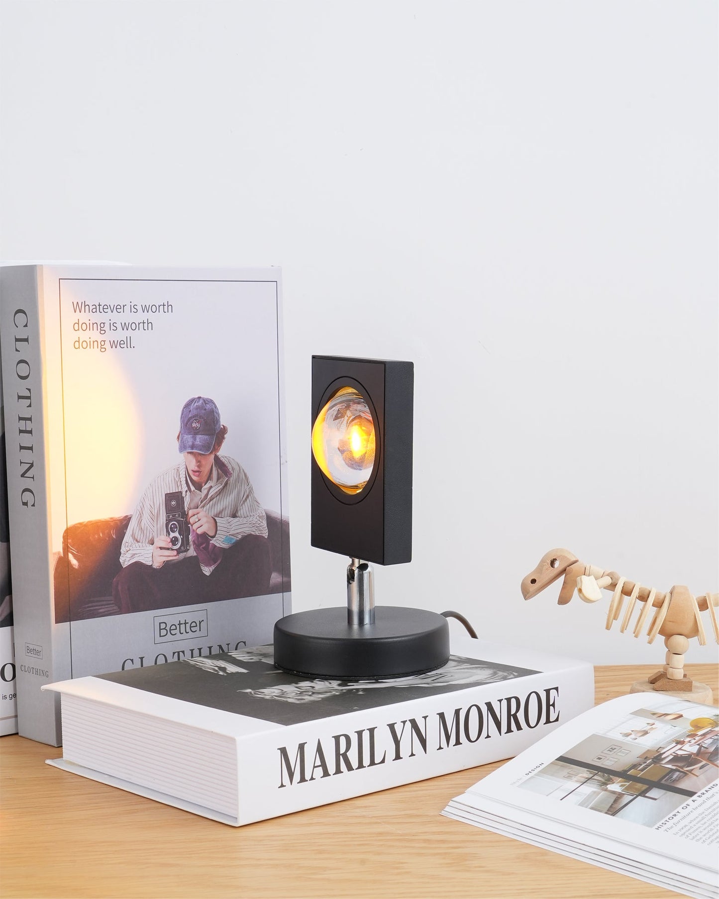Luca Table Lamp – Color Projector with Integrated LED – Black Aluminum Design 5