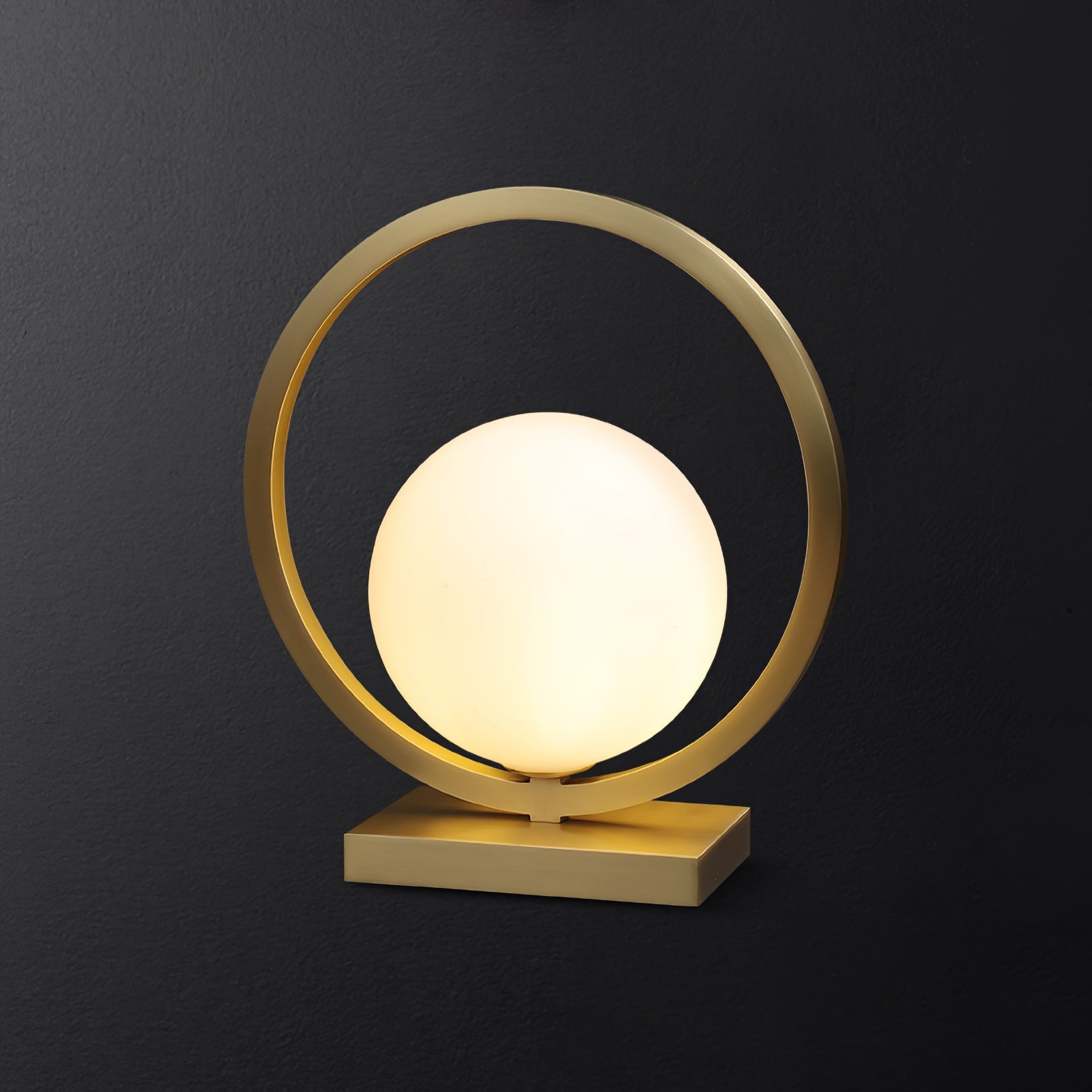 Art Deco Brass Table Lamp with White Globe – Stylish Nightstand or Bedroom Lamp 5