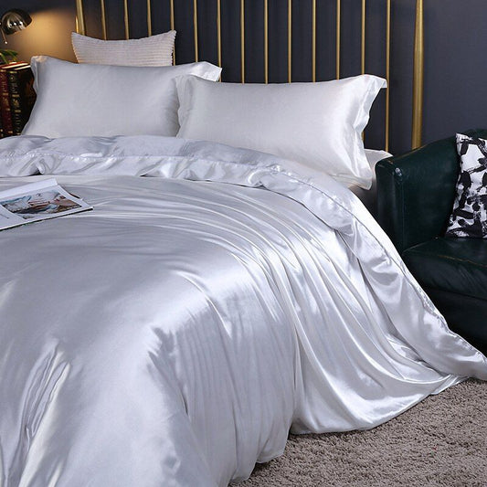 Luxury Silk Satin Bed Linen Set 4 Pieces Duvet Covers Bed Sheets 1