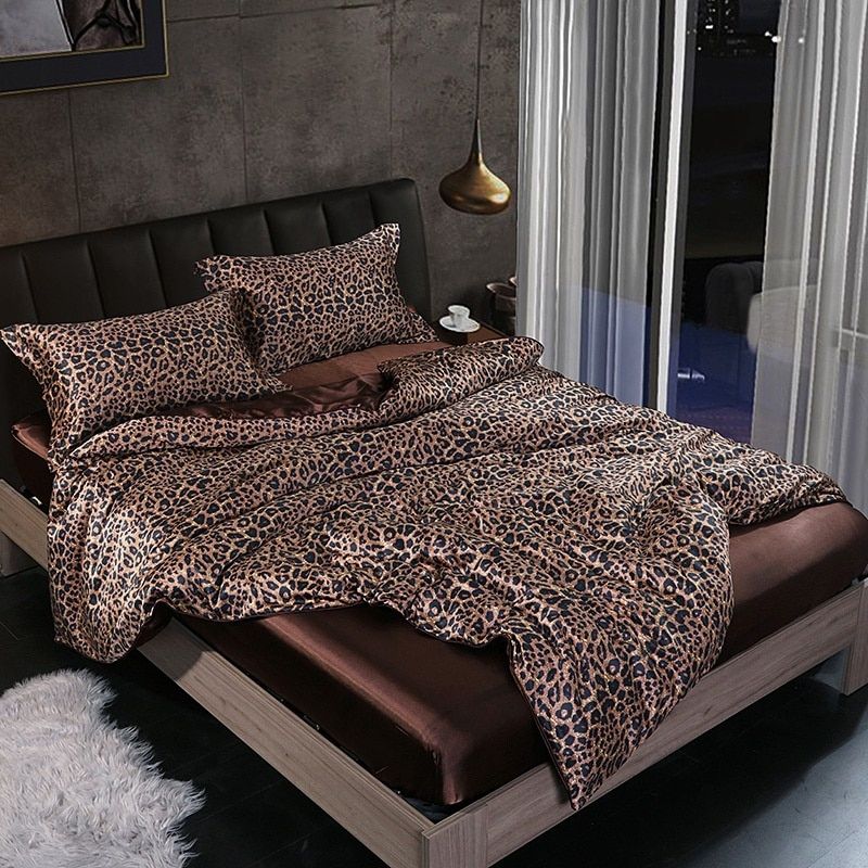 Luxury Silk Satin Bed Linen Set 4 Pieces Duvet Covers Bed Sheets 10