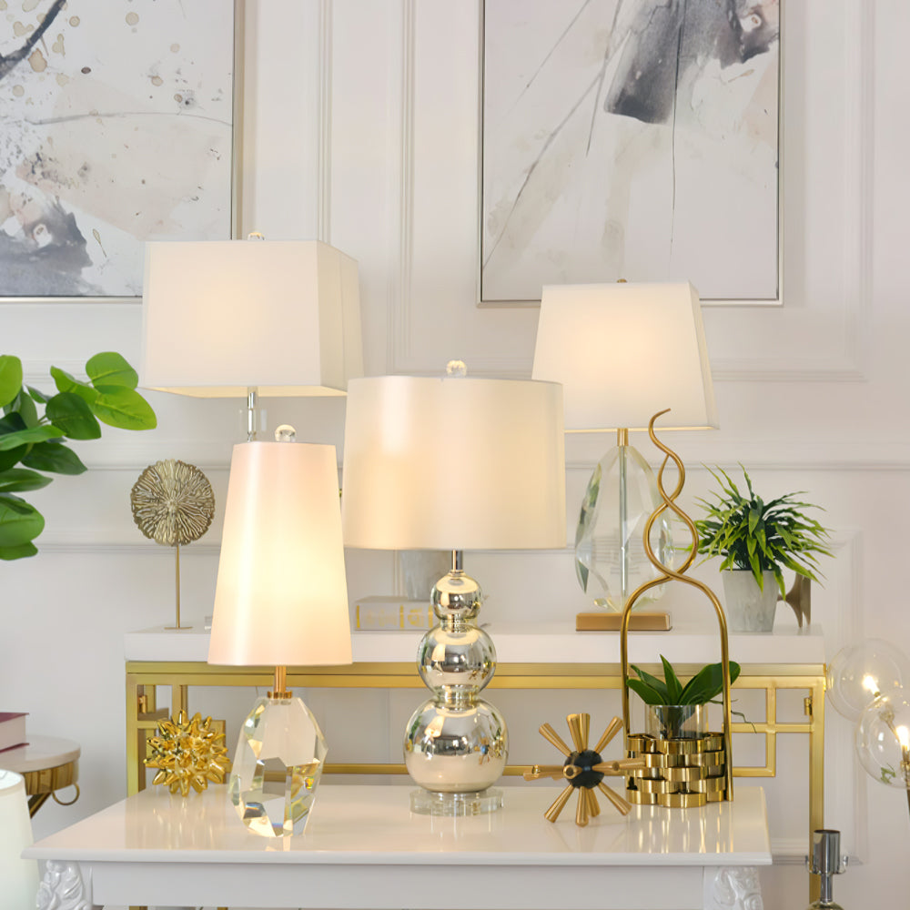 Elegant Crystal Table Lamp with Metal Base – Modern Design for Home Decor 8