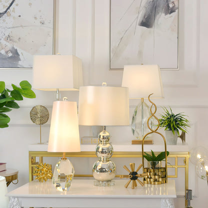 Elegant Crystal Table Lamp with Metal Base – Modern Design for Home Decor 8