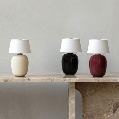Elegant Table Lamp with Ceramic Base and Fabric Shade – Touch Control LED Bedside Lamp for Living Room and Bedroom 7