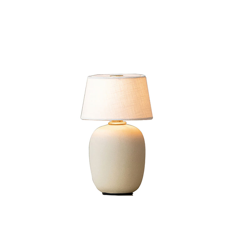 Elegant Table Lamp with Ceramic Base and Fabric Shade – Touch Control LED Bedside Lamp for Living Room and Bedroom 10