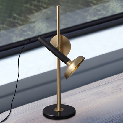 Elegant Table Lamp with Gold Shade and Black Frame – Modern Bedside or Desk Lamp 3