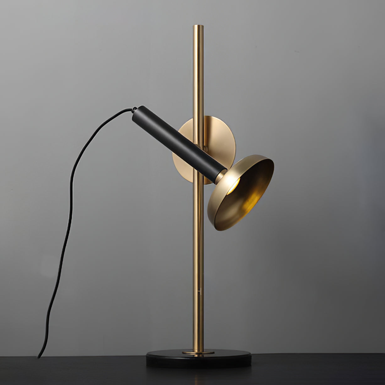 Elegant Table Lamp with Gold Shade and Black Frame – Modern Bedside or Desk Lamp 9