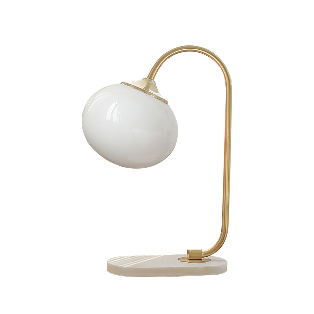 Modern Table Lamp with Pink Glass Shade and Gold Finish – 16.1 Height 13