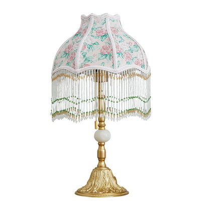 Vintage Tiffany-Style Table Lamp with Floral Accents - Elegant Bedside or Desk Lighting 1