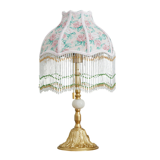 Vintage Tiffany-Style Table Lamp with Floral Accents - Elegant Bedside or Desk Lighting 1