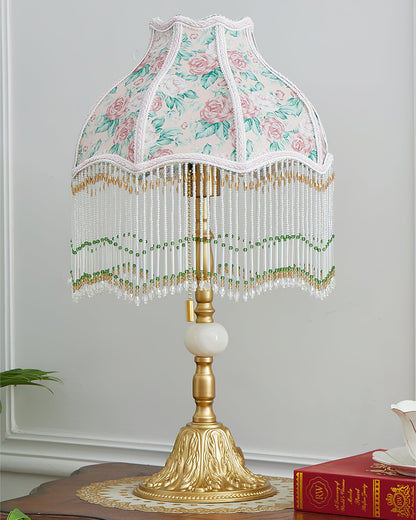 Vintage Tiffany-Style Table Lamp with Floral Accents - Elegant Bedside or Desk Lighting 7
