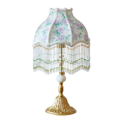 Vintage Tiffany-Style Table Lamp with Floral Accents - Elegant Bedside or Desk Lighting 10