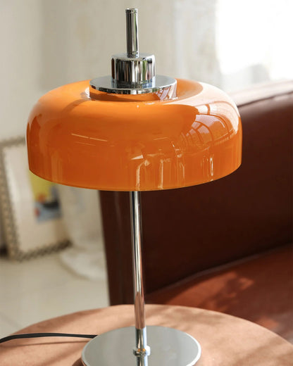 Mid-Century Inspired Maybe Table Lamp with Integrated LED – Orange Shade 7