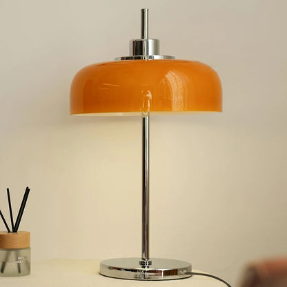 Mid-Century Inspired Maybe Table Lamp with Integrated LED – Orange Shade 8