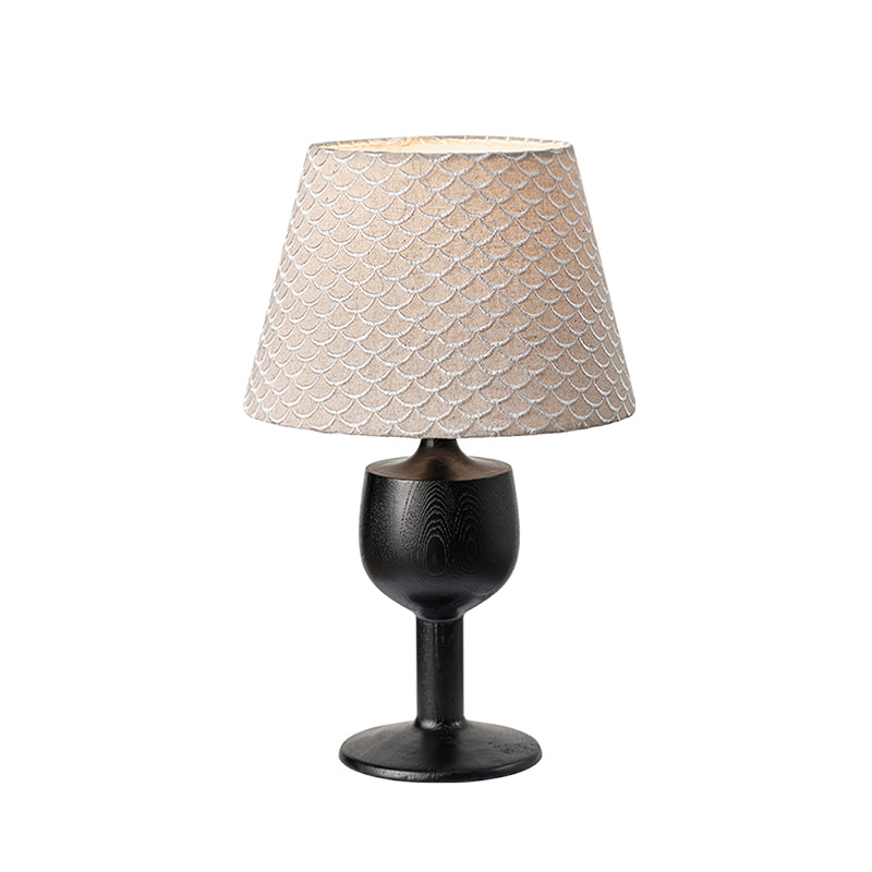 Elegant Mermaid Table Lamp with Fabric Shade and Wooden Base for Bedroom or Living Room 1