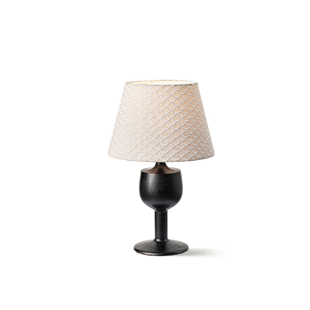 Elegant Mermaid Table Lamp with Fabric Shade and Wooden Base for Bedroom or Living Room 2