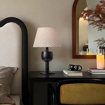 Elegant Mermaid Table Lamp with Fabric Shade and Wooden Base for Bedroom or Living Room 9