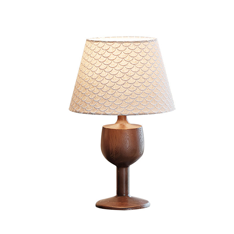 Elegant Mermaid Table Lamp with Fabric Shade and Wooden Base for Bedroom or Living Room 10
