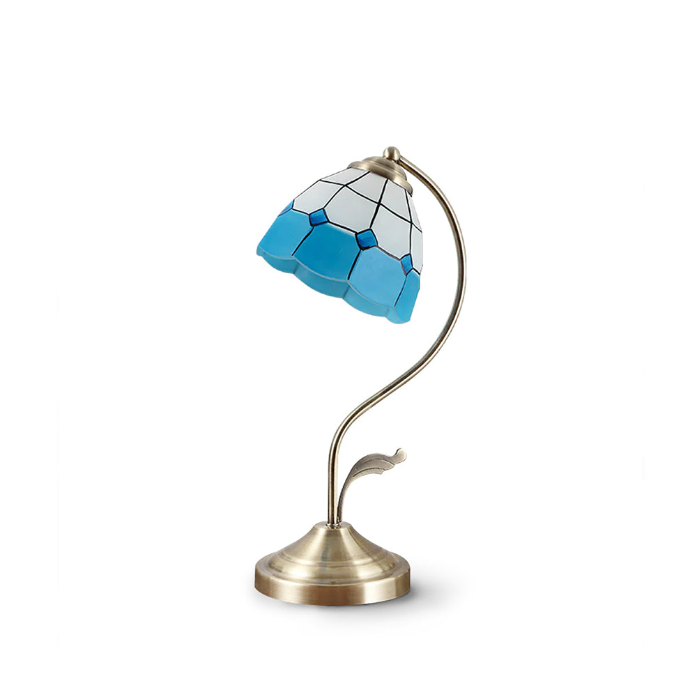 Elegant Flower-Shaped Glass Table Lamp with Metal Base – Indoor Lighting Fixture 2