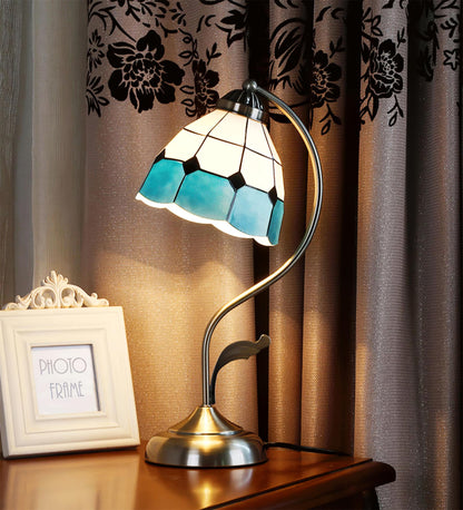 Elegant Flower-Shaped Glass Table Lamp with Metal Base – Indoor Lighting Fixture 8