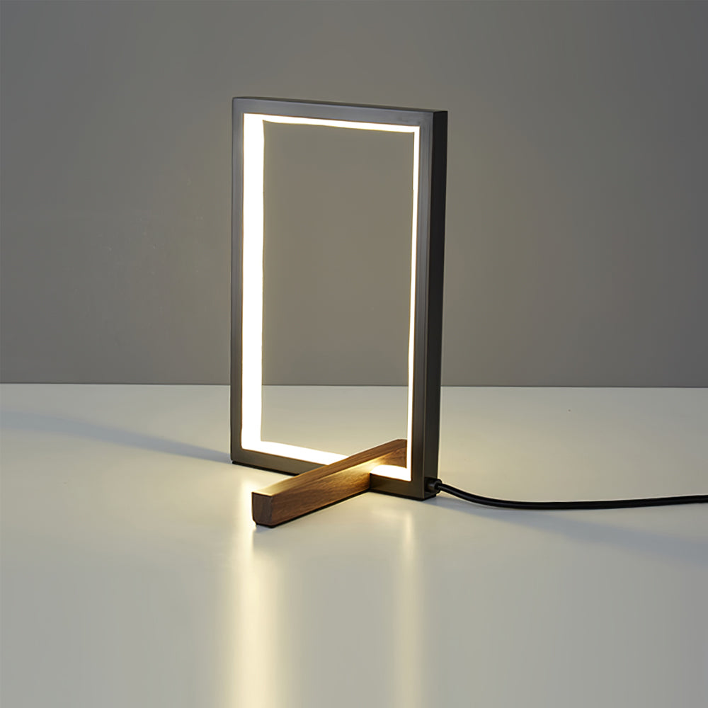 Mid-Century Modern Wood Table Lamp with Brass Accent – Dual Bulb LED Lighting 9
