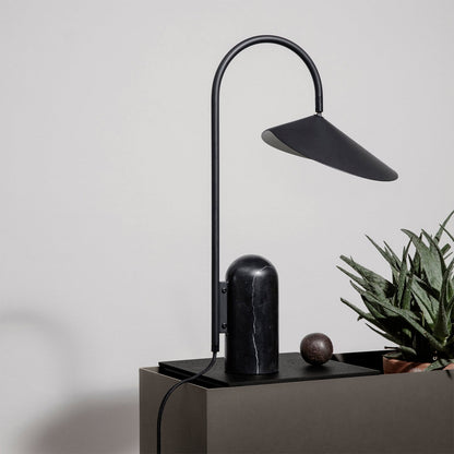 Modern Minimalist Table Lamp with Black Marble Base – LED Compatible 3