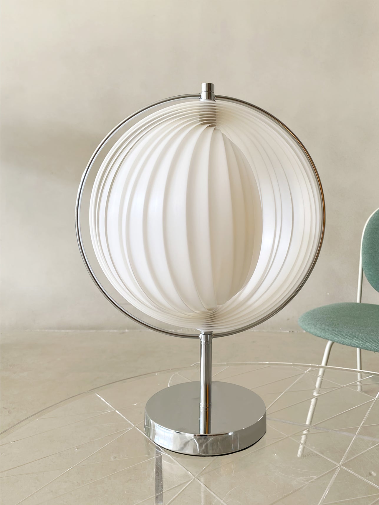 Vintage-Inspired Moon Kare Table Lamp with Rotatable Design – 12.2 Diameter 7