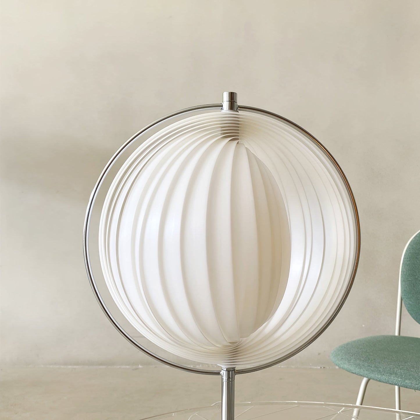 Vintage-Inspired Moon Kare Table Lamp with Rotatable Design – 12.2 Diameter 9
