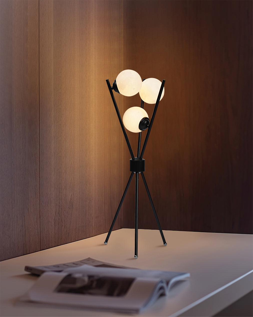 Modern Moon Table Lamp – Stylish LED Light for Indoor Use – Black and White 5