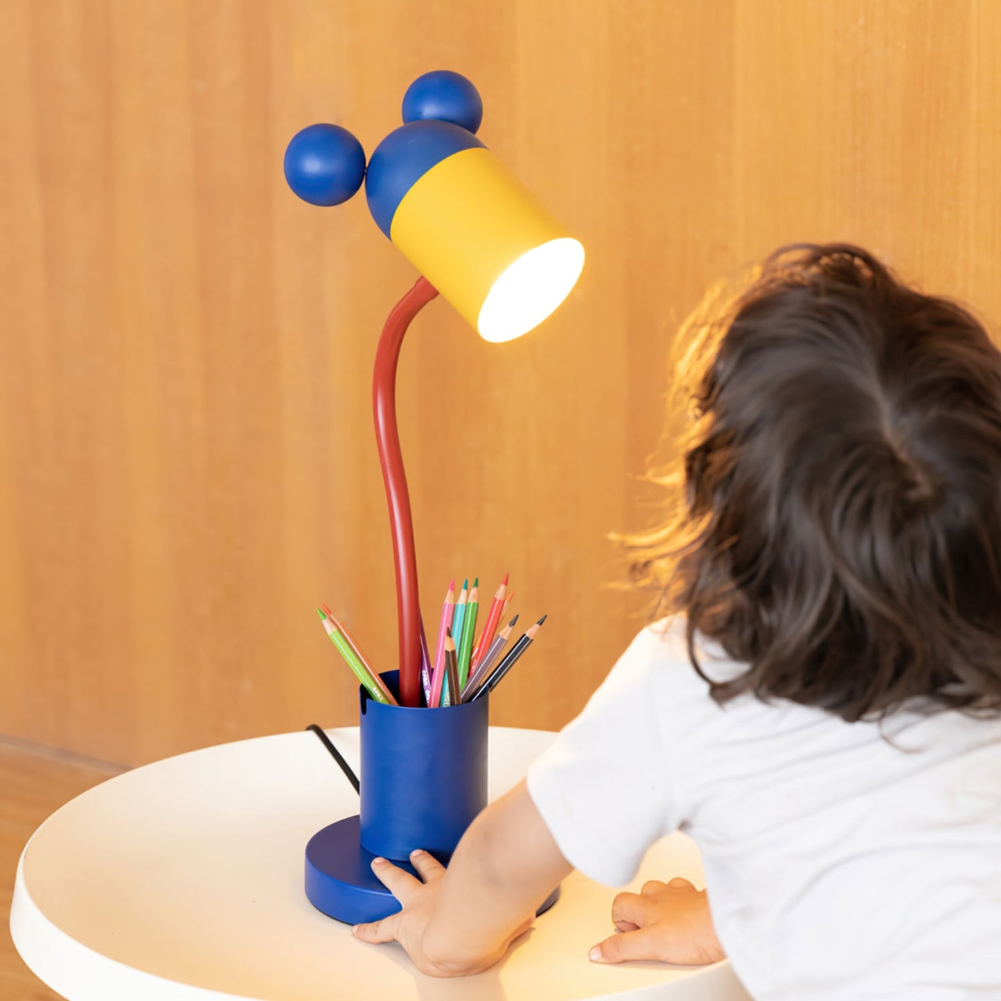 Colorful Mouse Table Lamp with Pen Holder – Adjustable Neck for Kids' Room 4