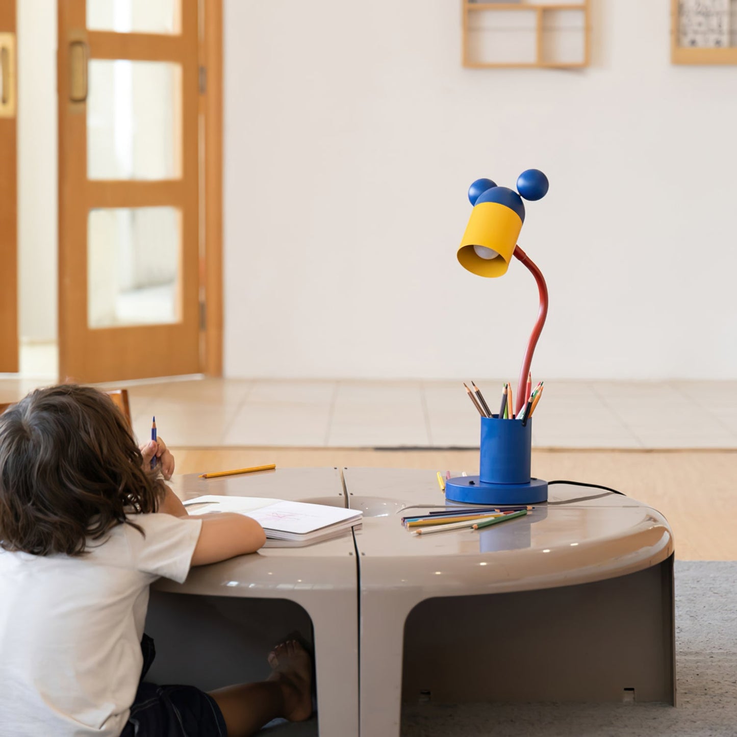 Colorful Mouse Table Lamp with Pen Holder – Adjustable Neck for Kids' Room 6