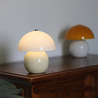 Mushroom-Shaped Ceramic Table Lamp with Built-in Battery – White LED Light 6