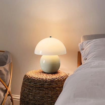 Mushroom-Shaped Ceramic Table Lamp with Built-in Battery – White LED Light 9