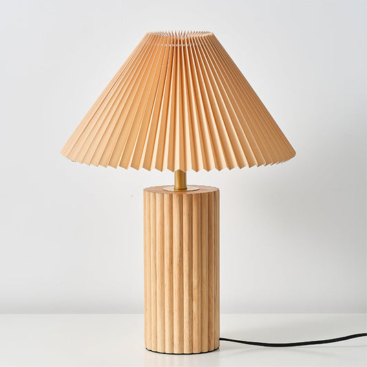 Elegant Nora Table Lamp with Wooden Base and Modern Design – 35cm Diameter 1
