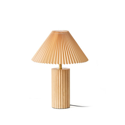 Elegant Nora Table Lamp with Wooden Base and Modern Design – 35cm Diameter 2