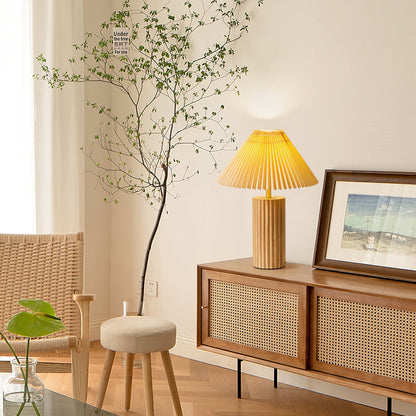 Elegant Nora Table Lamp with Wooden Base and Modern Design – 35cm Diameter 4