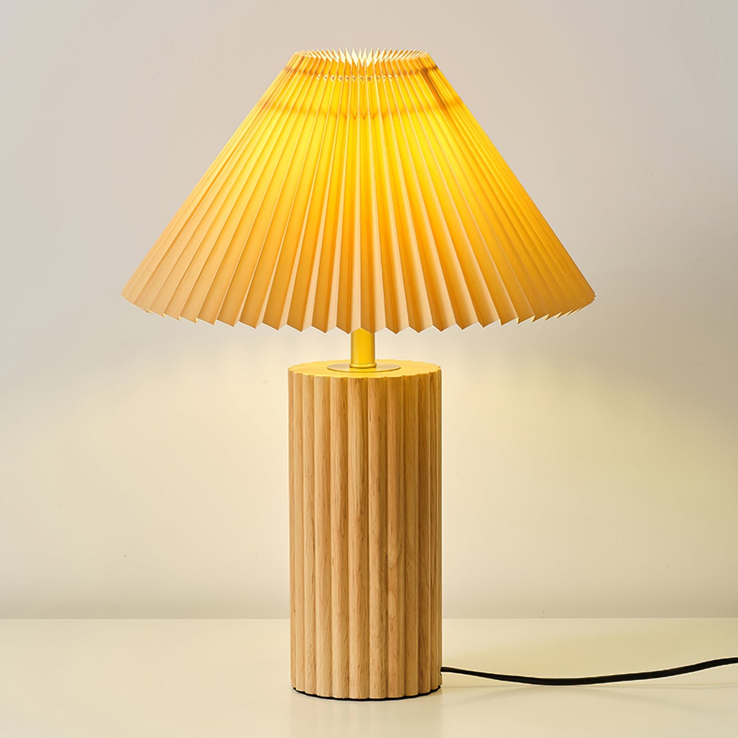 Elegant Nora Table Lamp with Wooden Base and Modern Design – 35cm Diameter 6