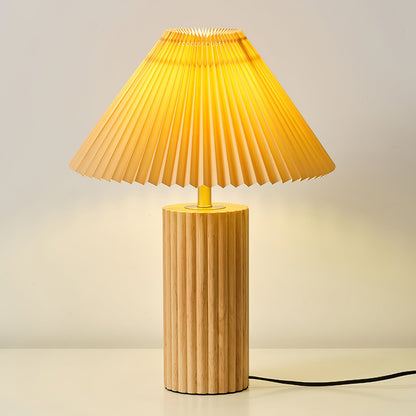 Elegant Nora Table Lamp with Wooden Base and Modern Design – 35cm Diameter 6