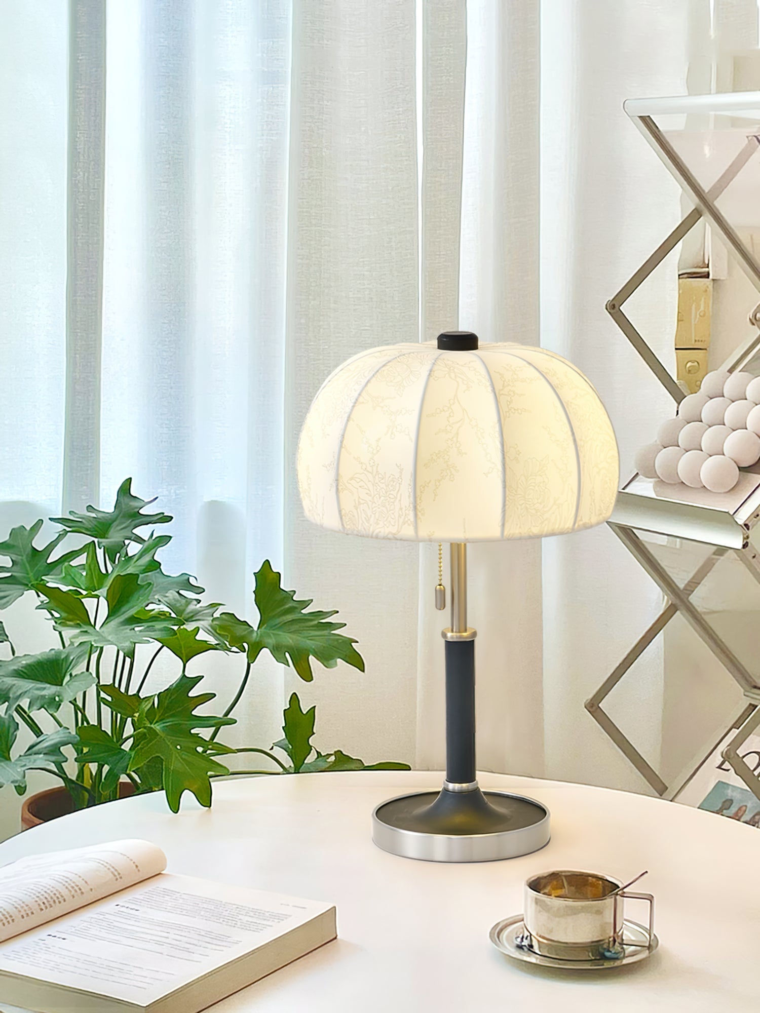 Elegant Fabric Table Lamp with Unique Shade – Ideal for Bedroom and Living Room Use 8