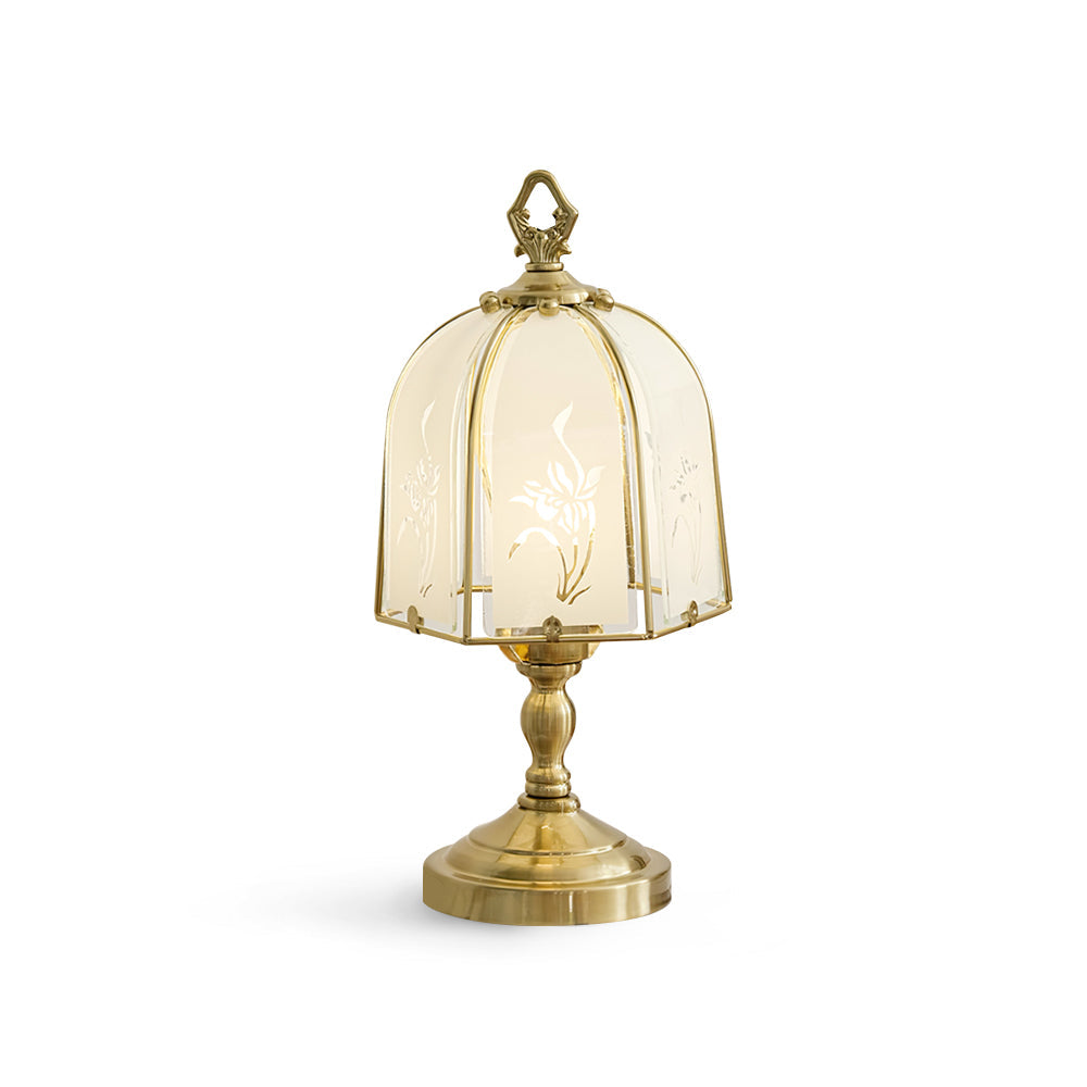 Orchid Glass Table Lamp with Elegant Design – Clear Glass and Gold Finish 1