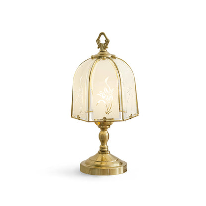 Orchid Glass Table Lamp with Elegant Design – Clear Glass and Gold Finish 1