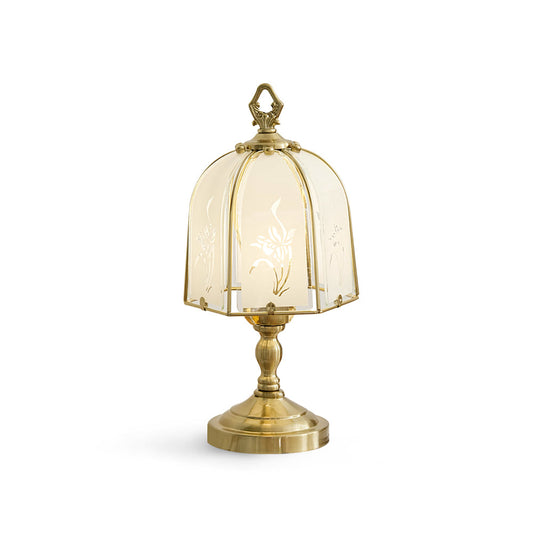 Orchid Glass Table Lamp with Elegant Design – Clear Glass and Gold Finish 1