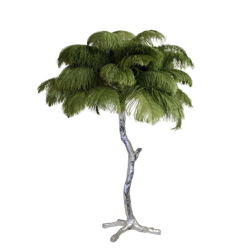 Elegant Ostrich Feather Table Lamp with Gilded Base – Unique Bedroom or Living Room Lighting 14