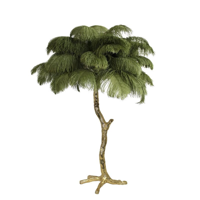 Elegant Ostrich Feather Table Lamp with Gilded Base – Unique Bedroom or Living Room Lighting 18
