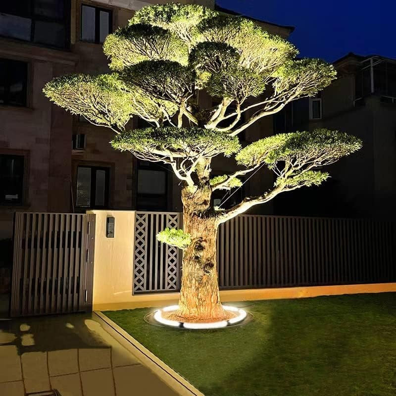 Elegant Outdoor Spotlight for Trees - Warm White LED Base Light, Aluminum & Glass 2