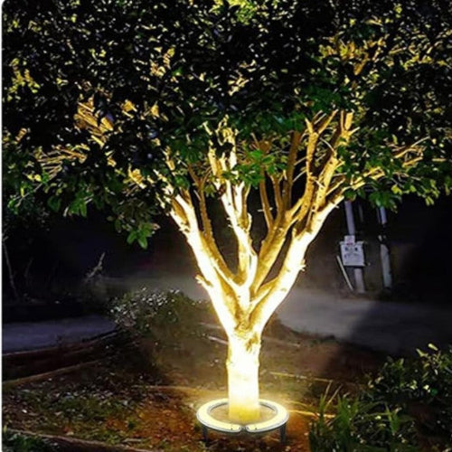 Elegant Outdoor Spotlight for Trees - Warm White LED Base Light, Aluminum & Glass 5