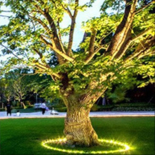 Elegant Outdoor Spotlight for Trees - Warm White LED Base Light, Aluminum & Glass 7